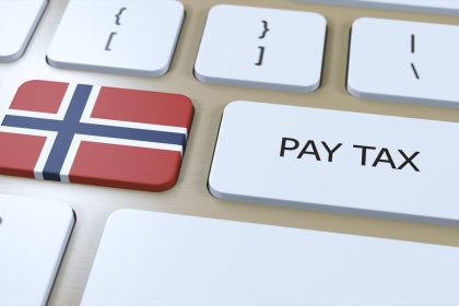 Norwegia Kraj Płać podatek Ilustracja 3D Flaga narodowa