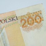 High-resolution closeup of a 200 Polish Zloty note, showcasing currency design.