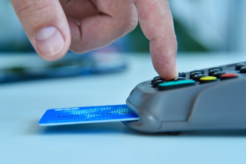 Kod PIN wybierania palca na terminalu płatniczym