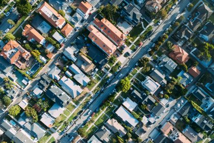 aerial photography of house and road