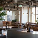 black wooden table and chairs