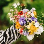 yellow and red flowers in tilt shift lens